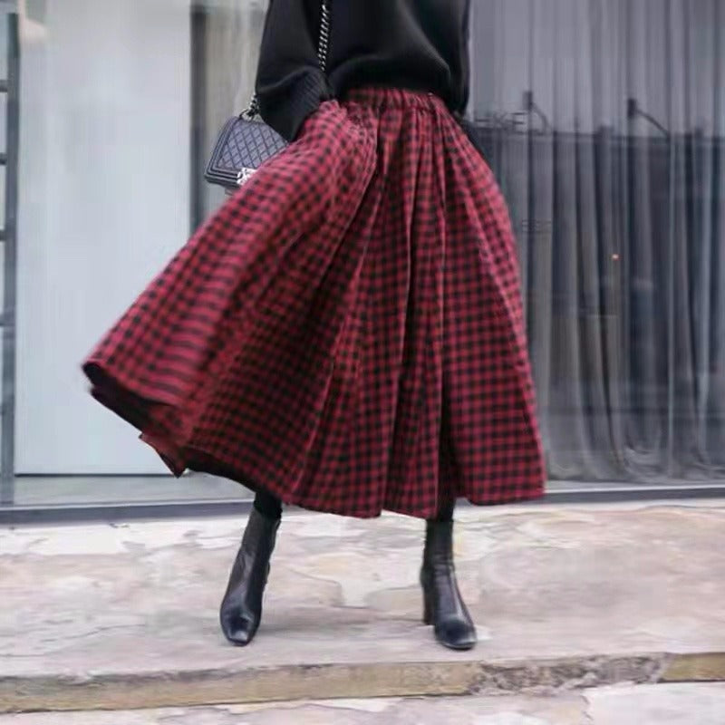 High Waist A-Line Long Skirt for Women