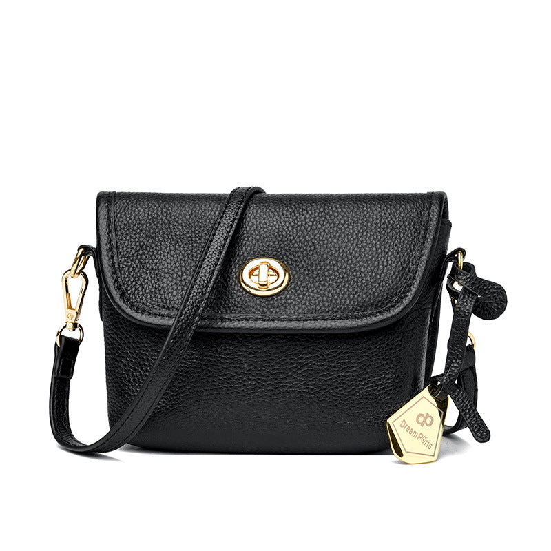 Genuine Leather Women's Shoulder Bag - Vintage Style