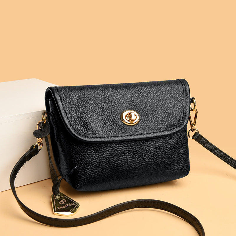 Genuine Leather Women's Shoulder Bag - Vintage Style