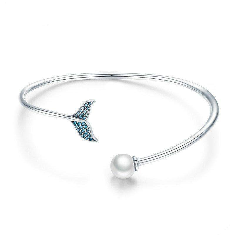 S925 Silver Mermaid Tears Bracelet with Shell Beads