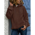 Loose Fit Women's Solid Crew Neck Sweater