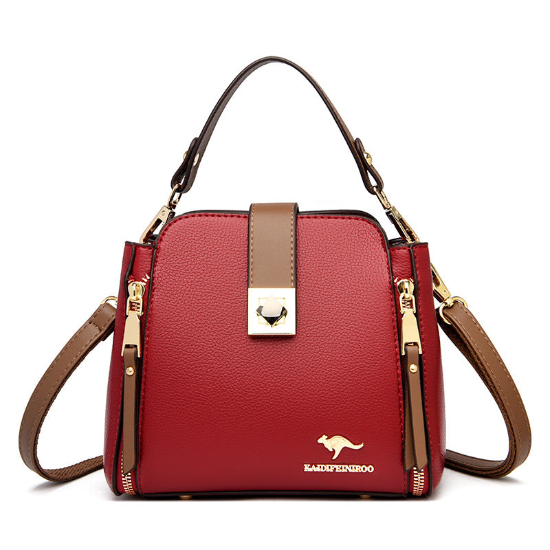 Fashion Women's Color-Block Bucket Shoulder Bag 2021