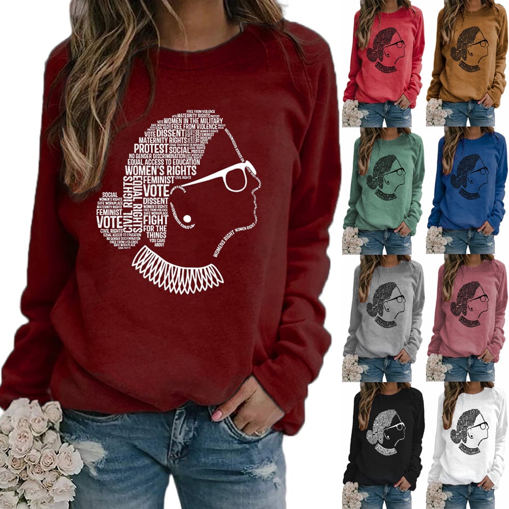 Justice Monogram Print Long Sleeve Crew Neck Sweatshirt