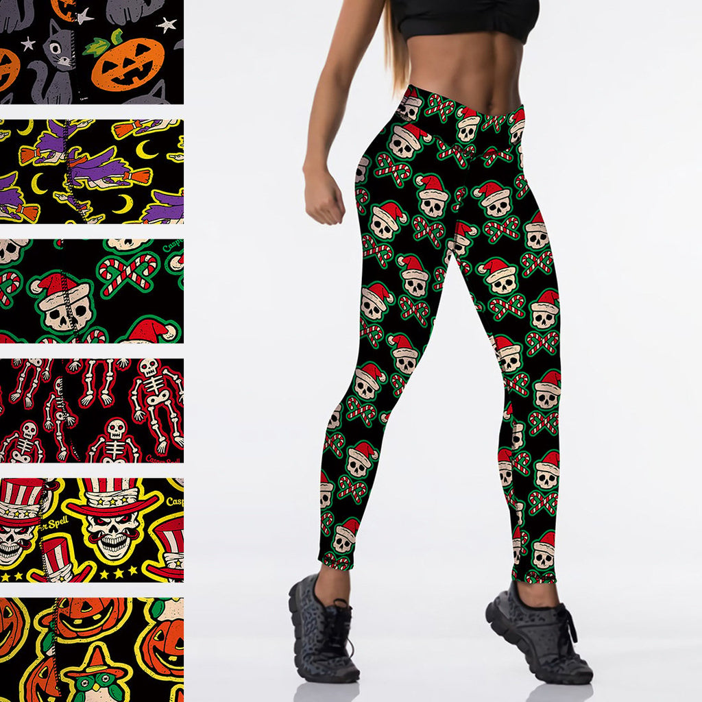 Halloween Character Print Leggings for Women
