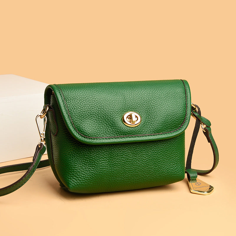 Genuine Leather Women's Shoulder Bag - Vintage Style