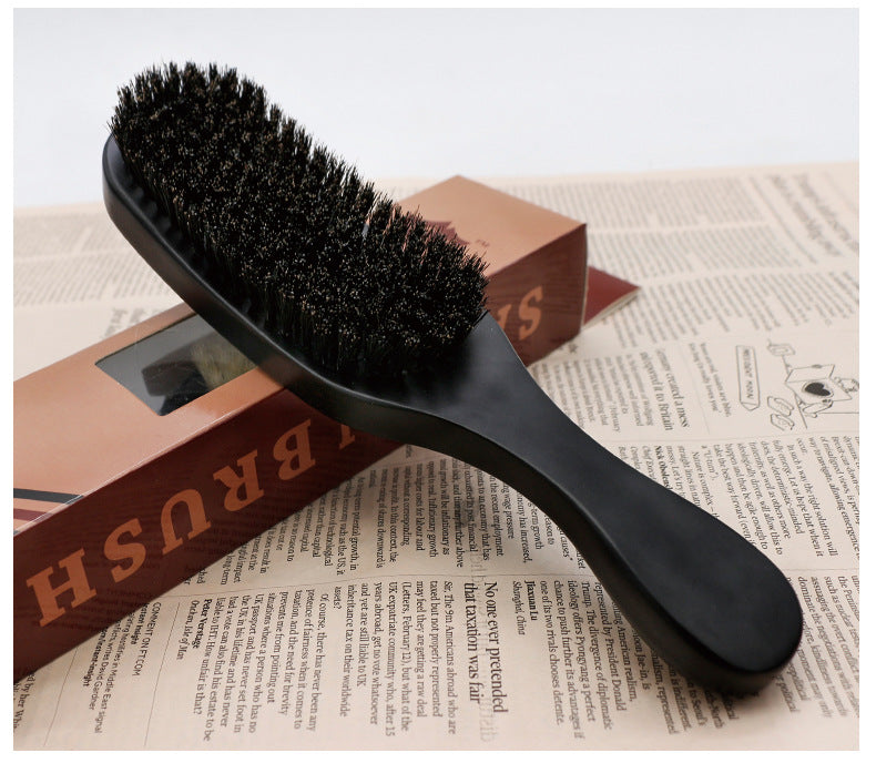Beech Wood Lacquer Pig Bristle Curved Hair Styling Comb