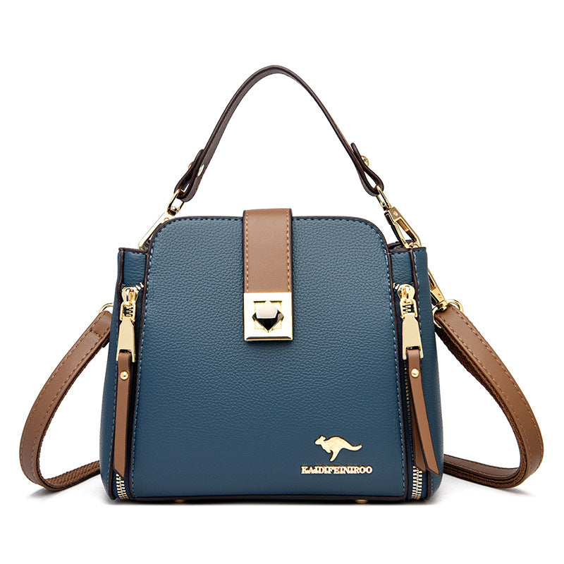 Fashion Women's Color-Block Bucket Shoulder Bag 2021