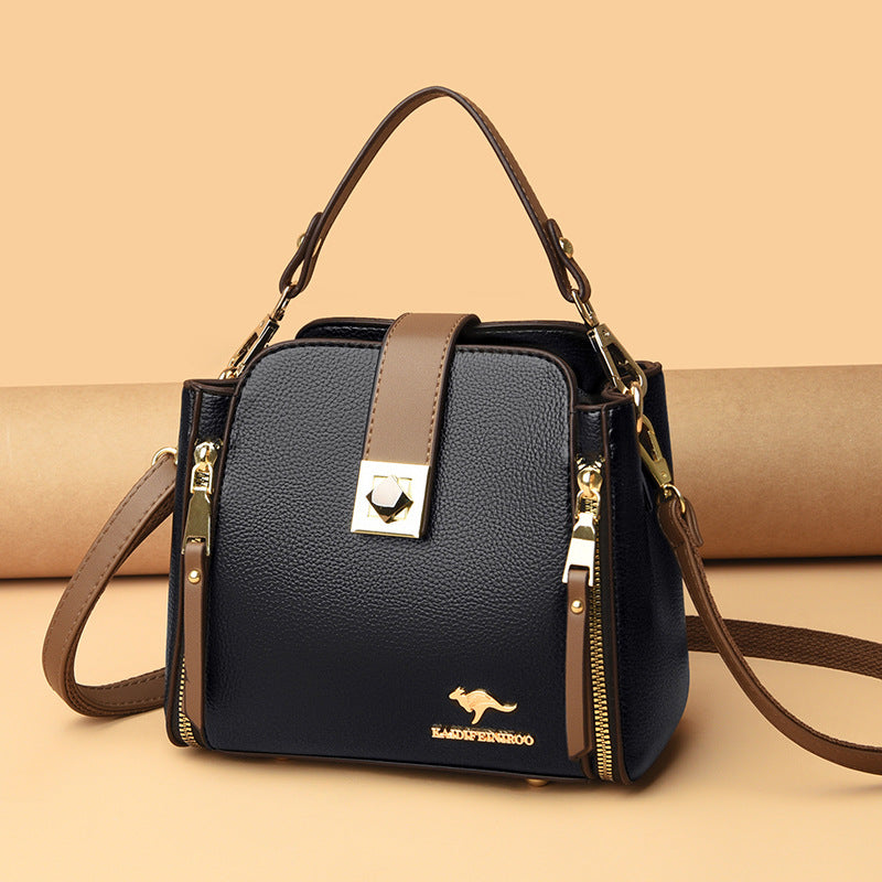Fashion Women's Color-Block Bucket Shoulder Bag 2021