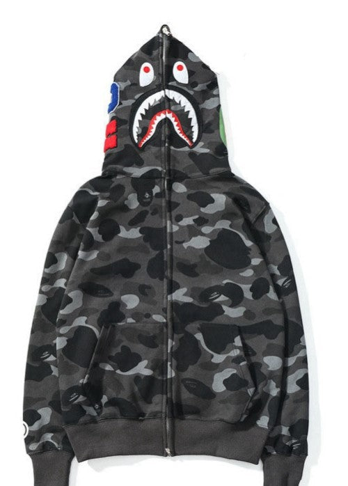 3D Shark Head Hoodie with Zipper for Cosplay