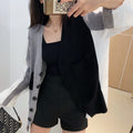 Color-Block Knit Faux Two-Piece Long Shirt for Women