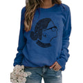 Justice Monogram Print Long Sleeve Crew Neck Sweatshirt