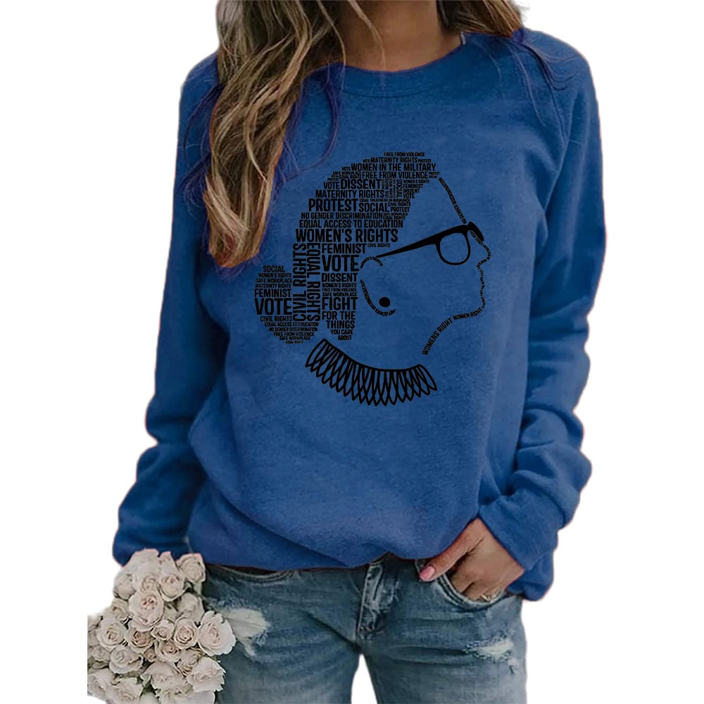 Justice Monogram Print Long Sleeve Crew Neck Sweatshirt