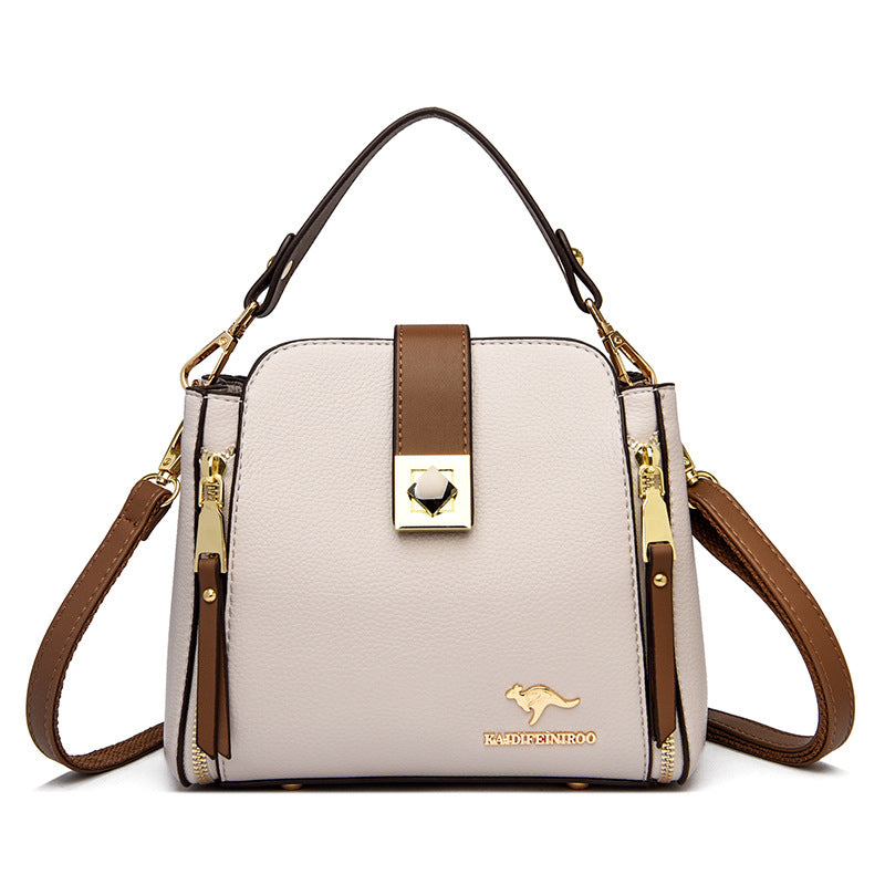 Fashion Women's Color-Block Bucket Shoulder Bag 2021