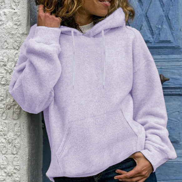 Loose Fit Women's Solid Crew Neck Sweater