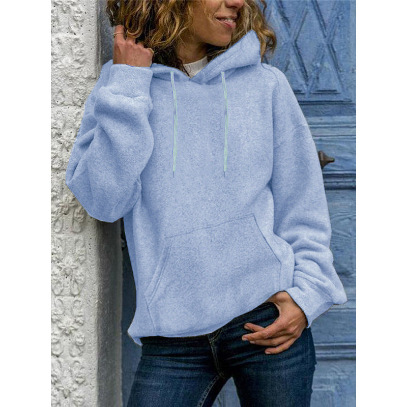 Loose Fit Women's Solid Crew Neck Sweater