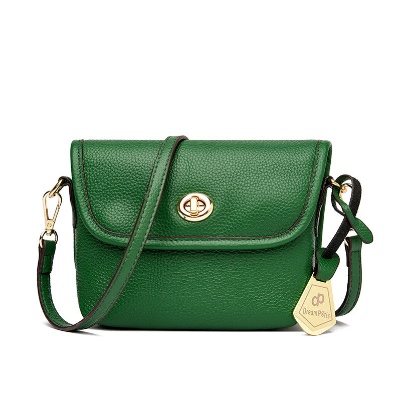 Genuine Leather Women's Shoulder Bag - Vintage Style