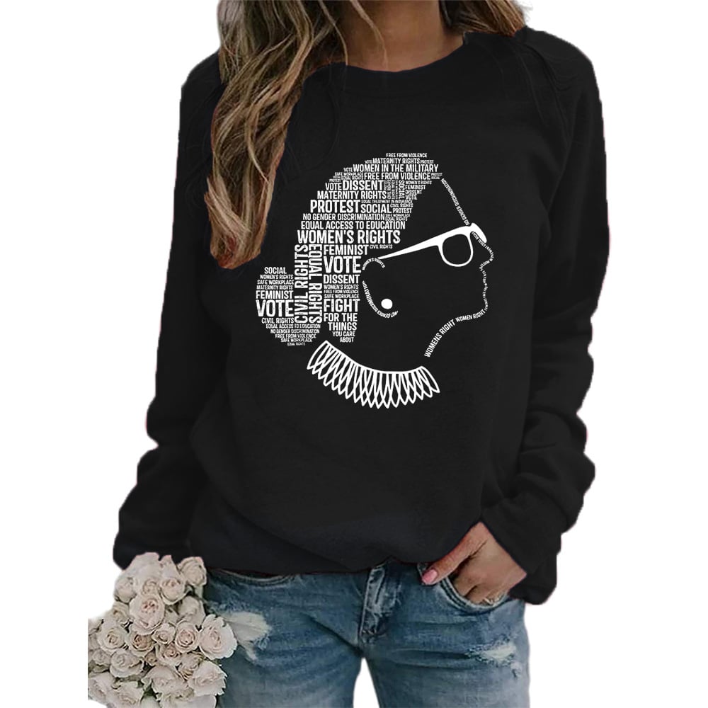 Justice Monogram Print Long Sleeve Crew Neck Sweatshirt